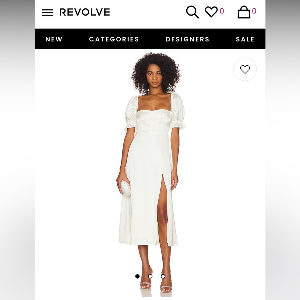 We Wore What Puff Sleeve Midi Dress